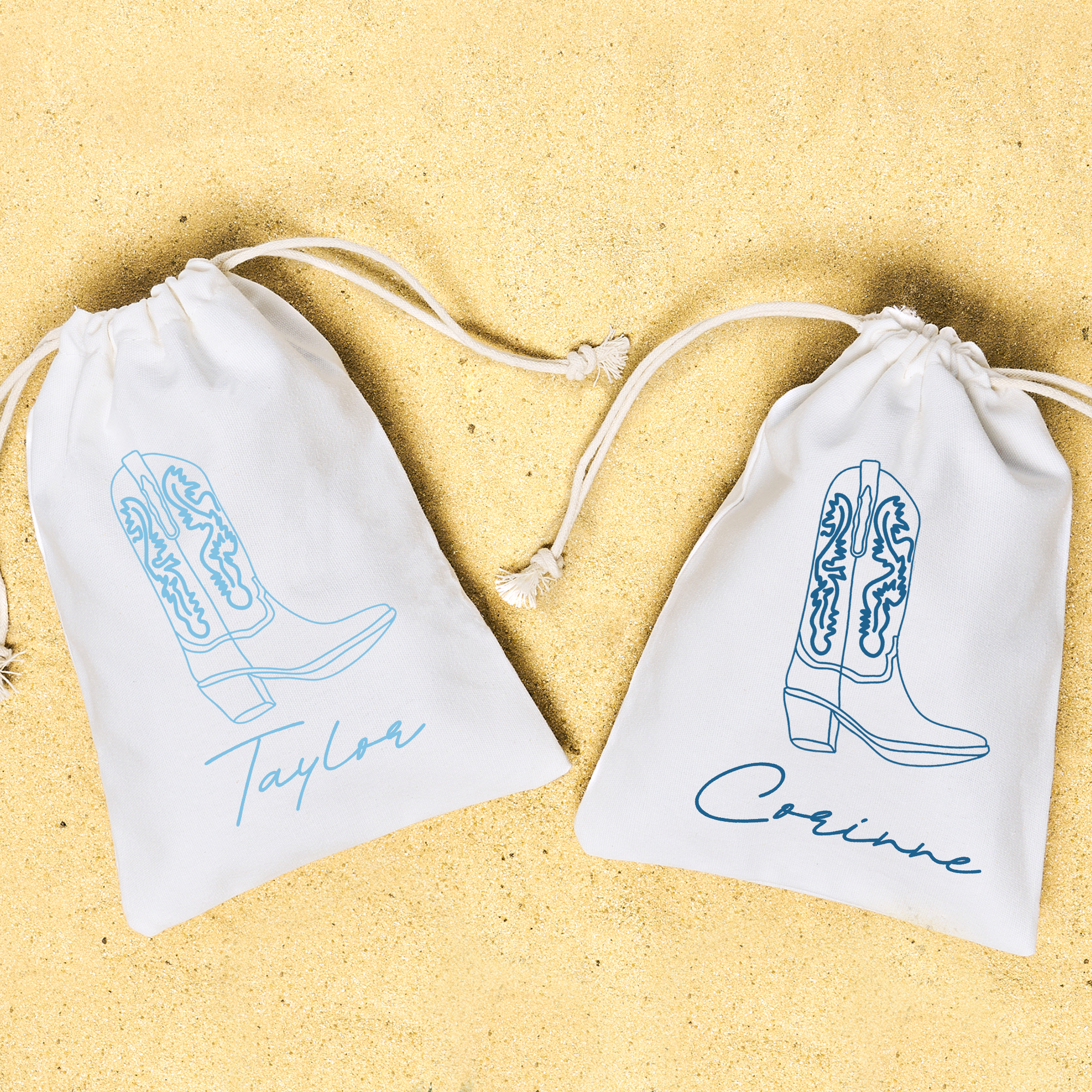 Cowboy boot recovery kit—Coastal Cowgirl and Last Rodeo themed party favor bags used for bachelorette parties, bridal showers, or birthday celebrations.