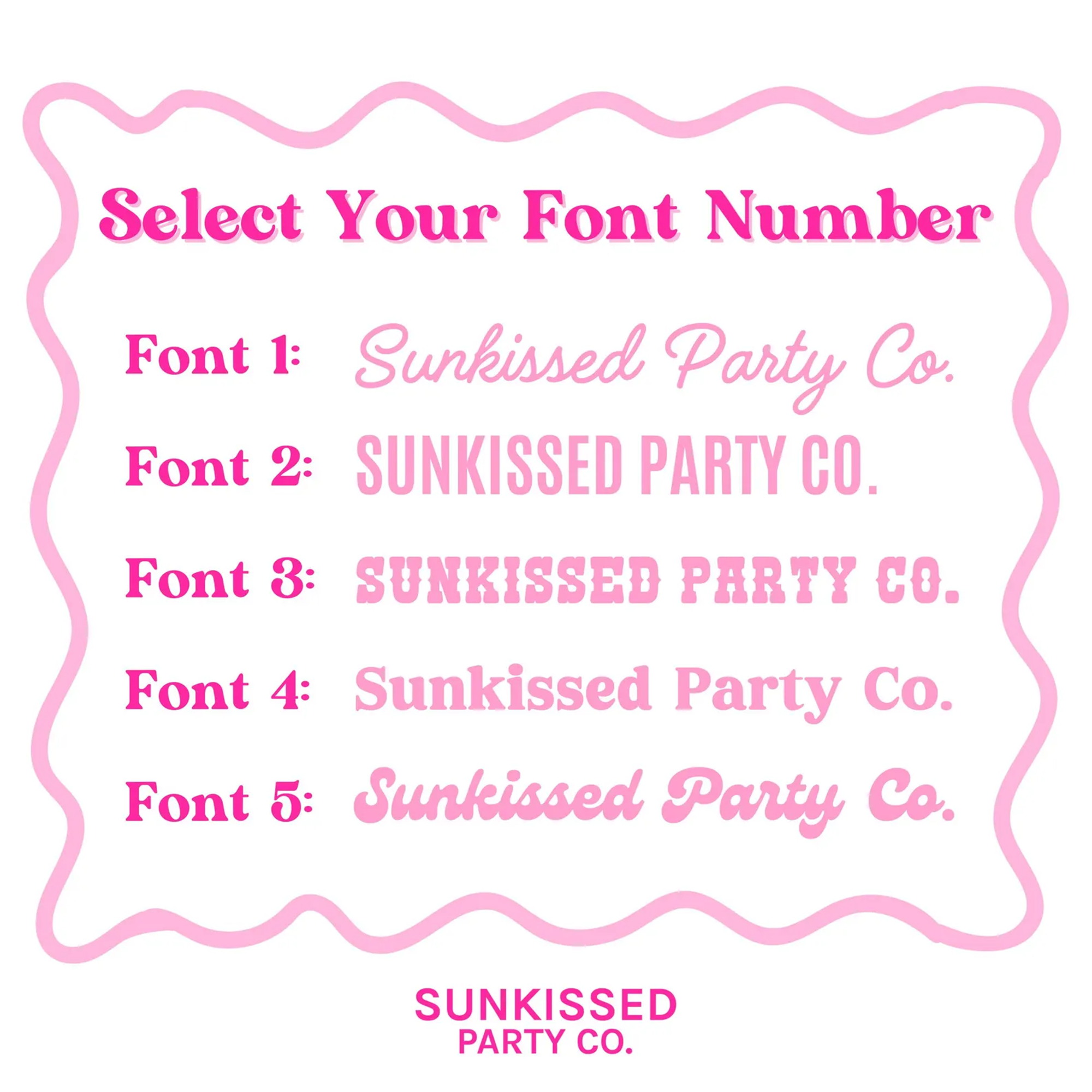 Five font and color options for customizable Western-themed Rodeo party hats, worn at bachelorette parties and birthday celebrations in Nashville or Montana.