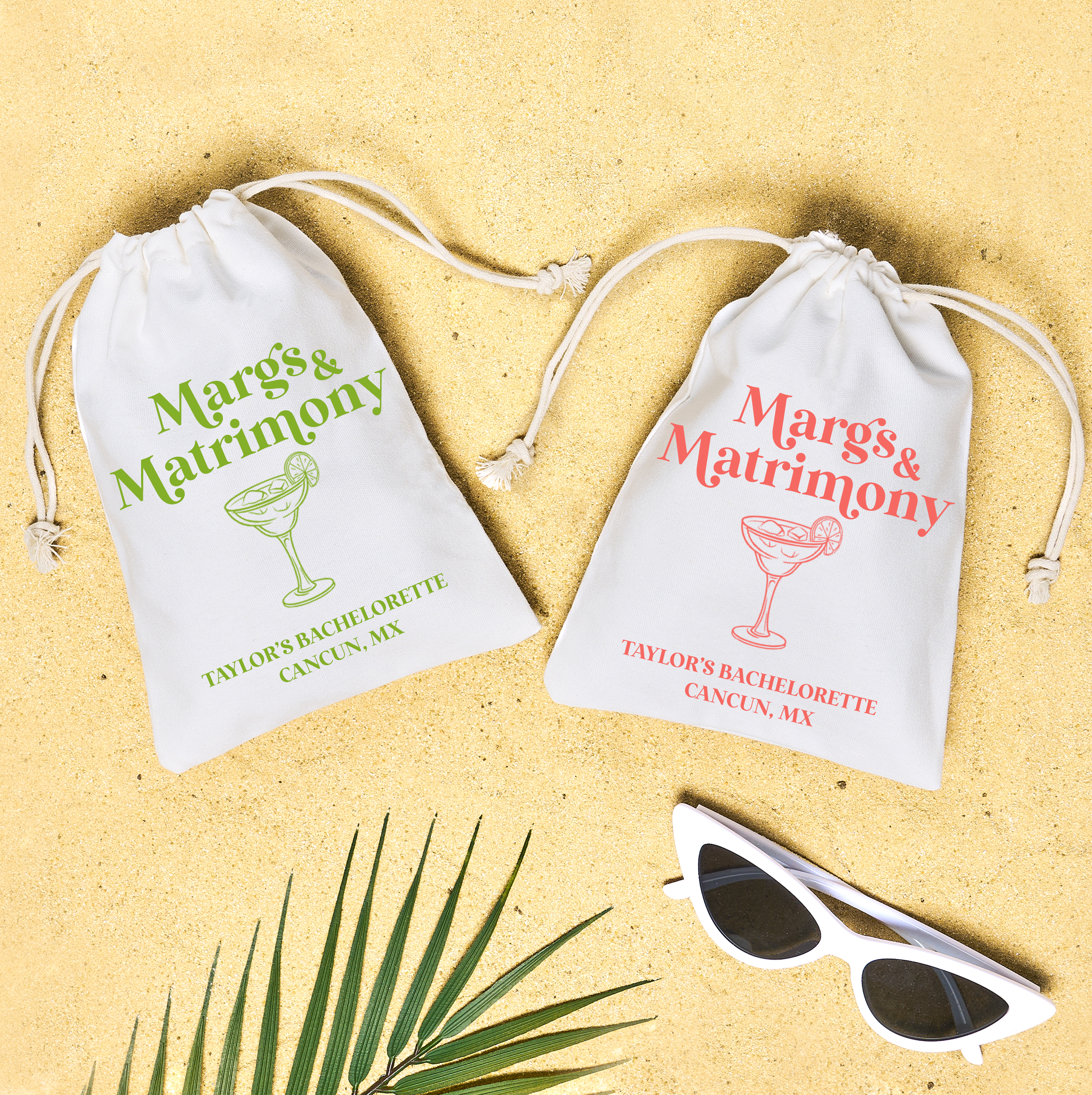Personalized Margs & Matrimony themed Bachelorette Party Favor Bags- Perfect for a tequila loving bride who wants her Final Fiesta in Mexico!
