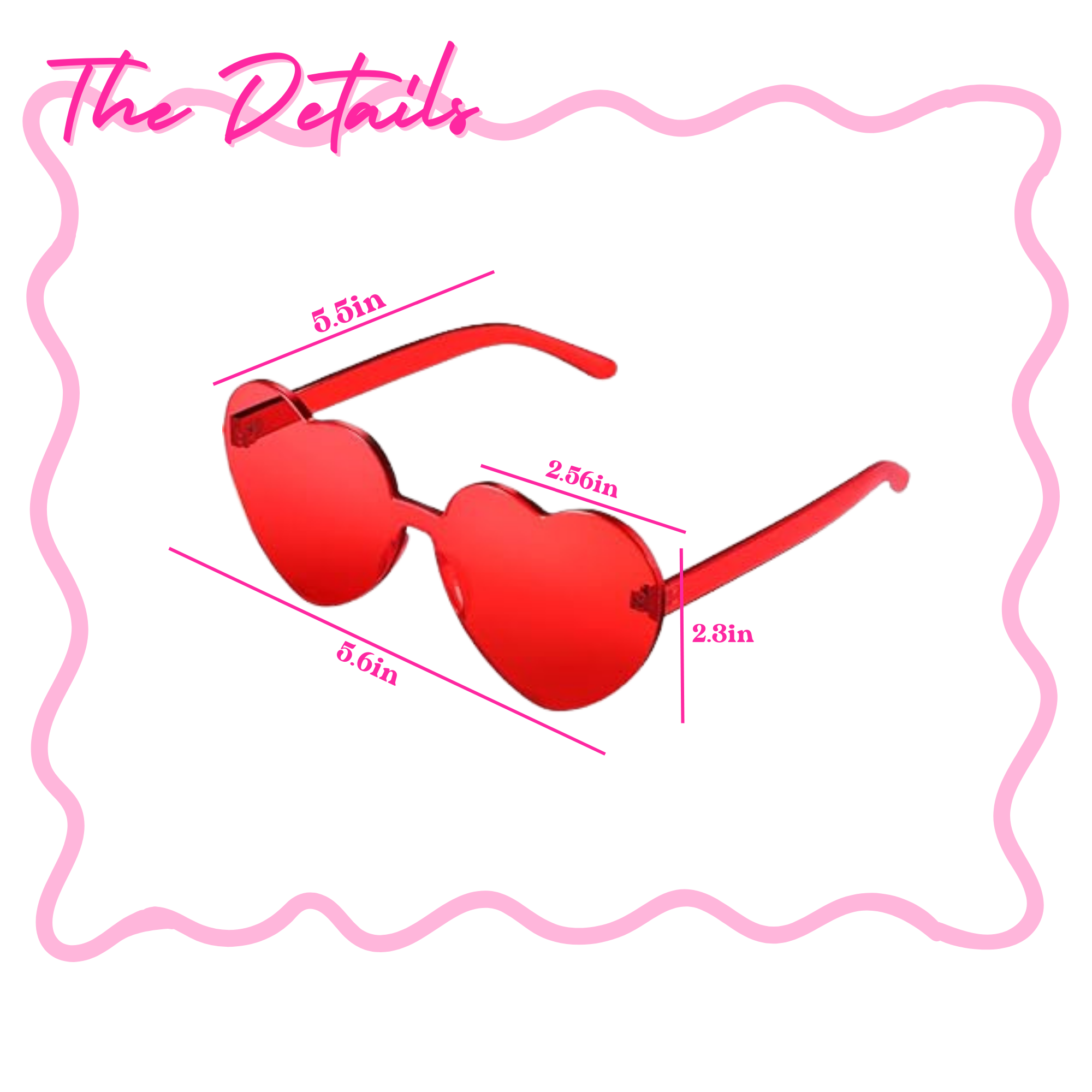 Red heart-shaped costume sunglasses –
Fun Costume & Party Accessories for Kids & Adults!