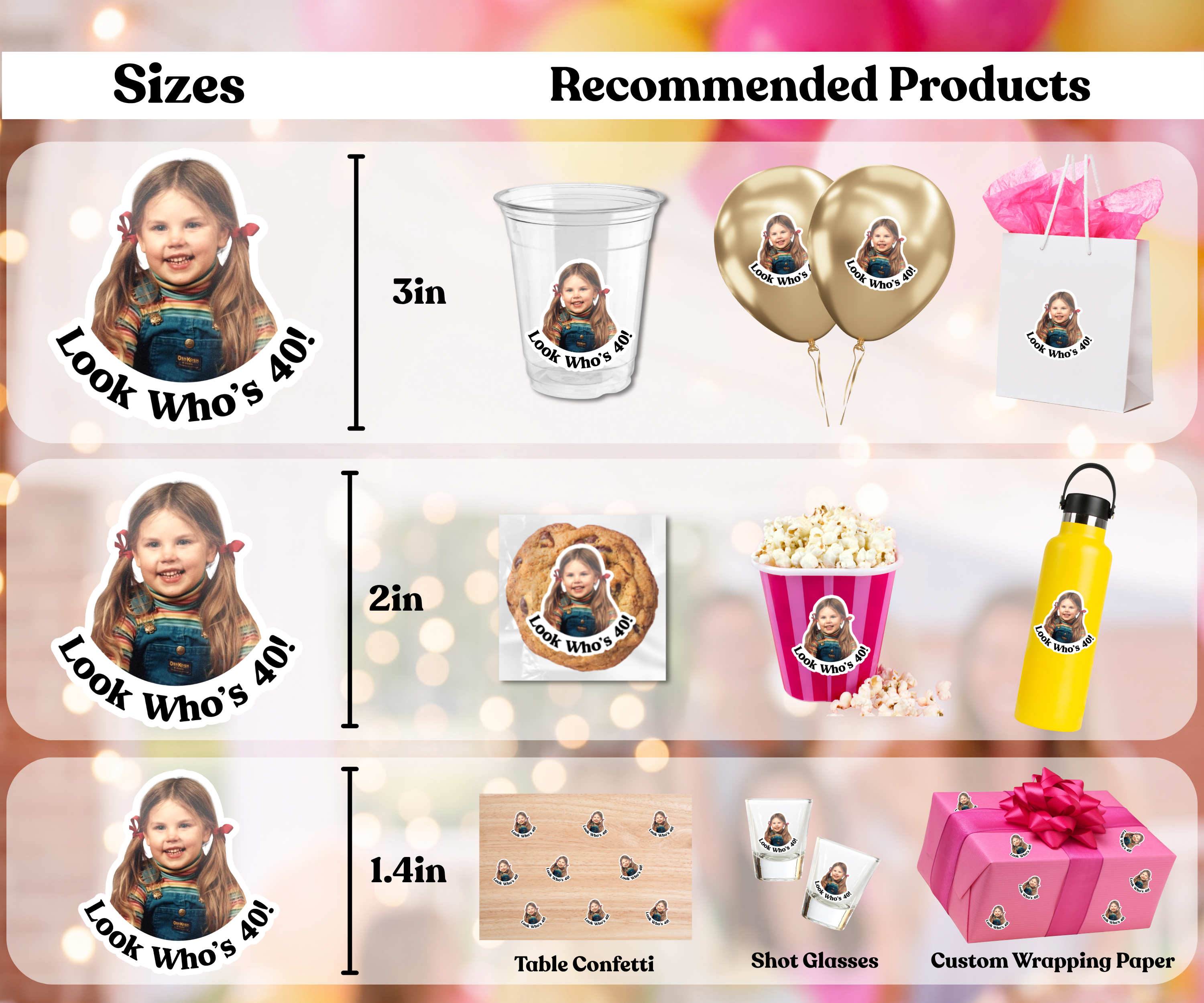 Custom Birthday Face Stickers