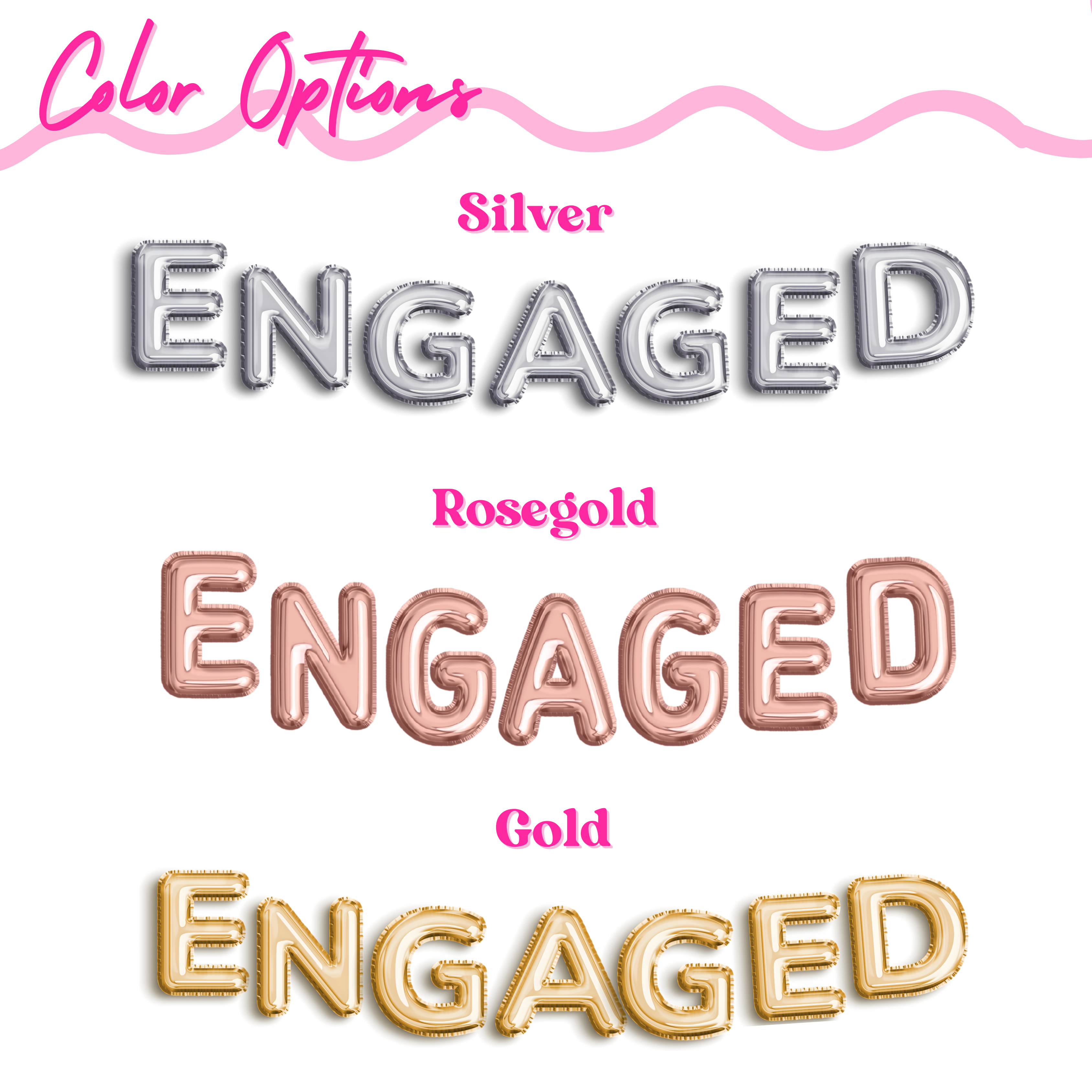 Engagement Party Balloons- Mixed Metal Balloons- Chic Party Decor - Gold Rose Gold Color Options - Dazed and Engaged themed celebration