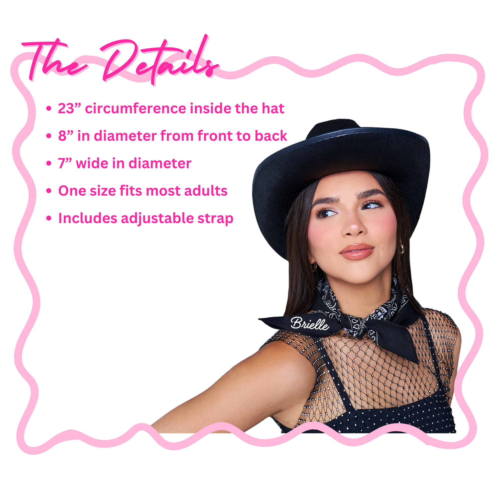 Custom cowboy hat for bachelorette parties, including Bride’s Last Rodeo or birthday Nashville trips.