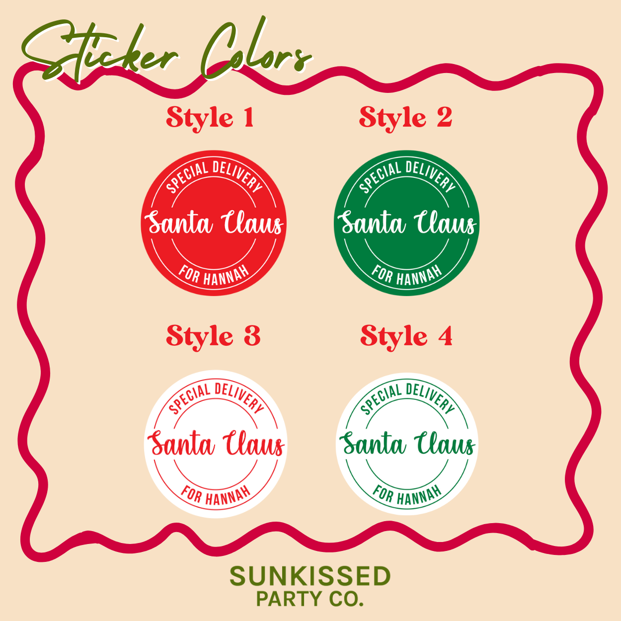 ‘Special Delivery from Santa’ Stickers – Personalized Holiday Gift Labels for Children