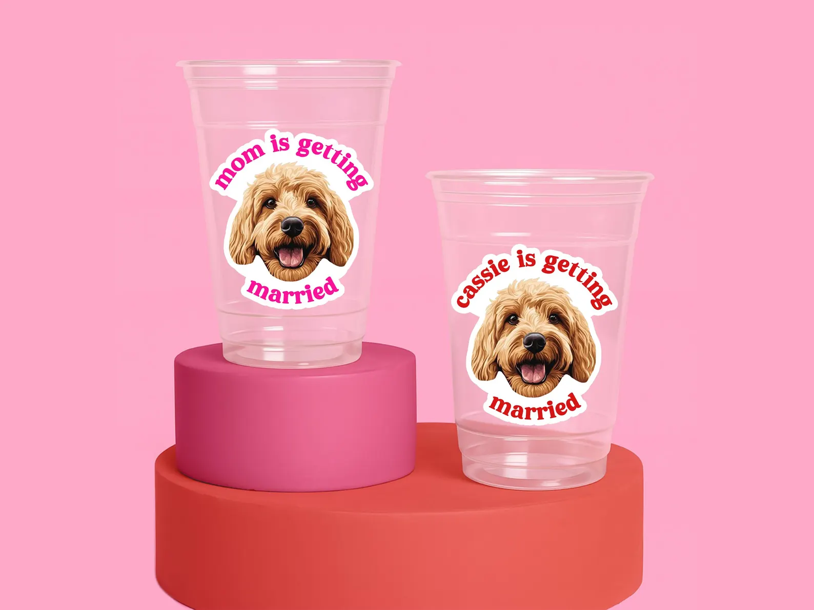 Mom is Getting Married Cups Personalized Pet Face Dog Bachelorette Party Favors Cat Bach Custom Bride Drinks Funny Bride Party Decorations Custom Tailgate Stadium Cups
