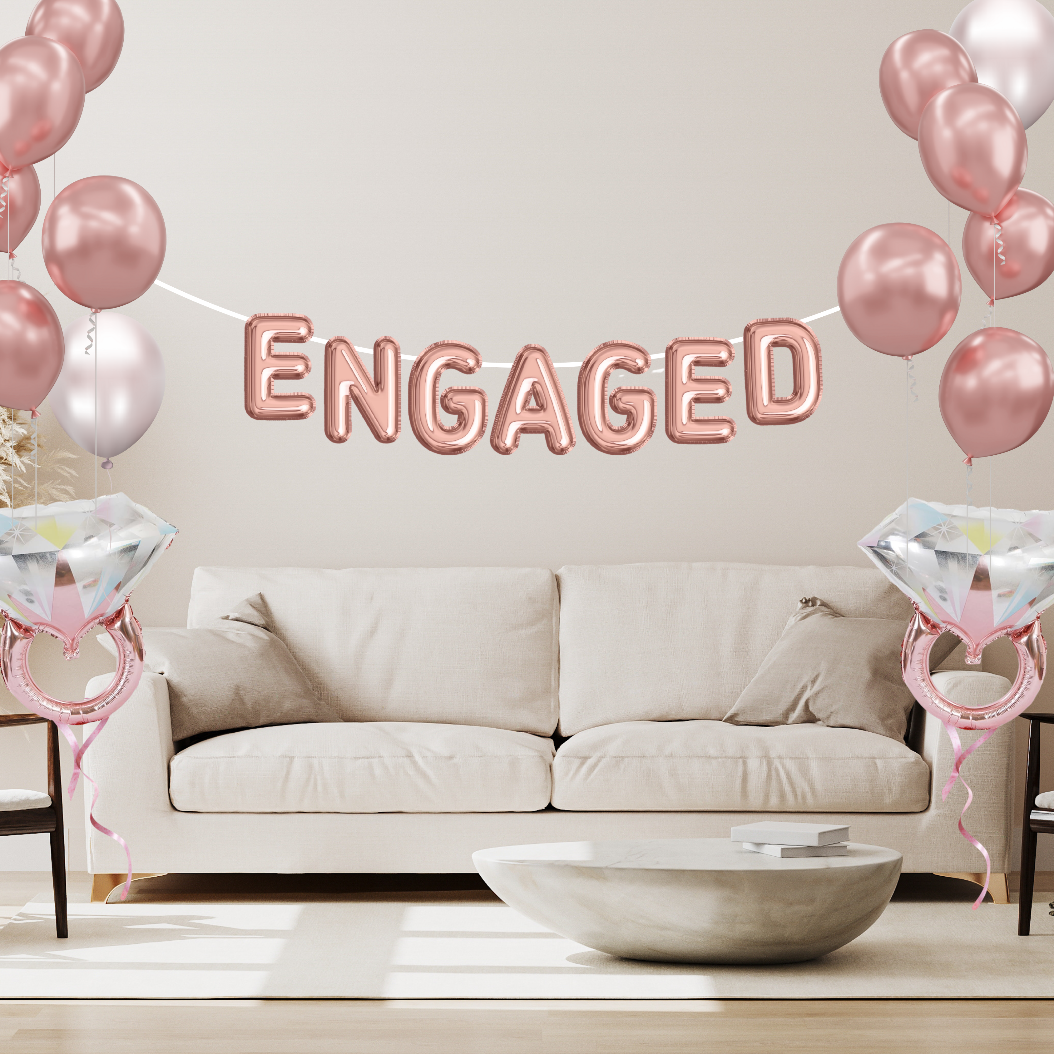 Engagement Party Garland - Silver Party Decor - Just Married - Dazed and Engaged themed celebration