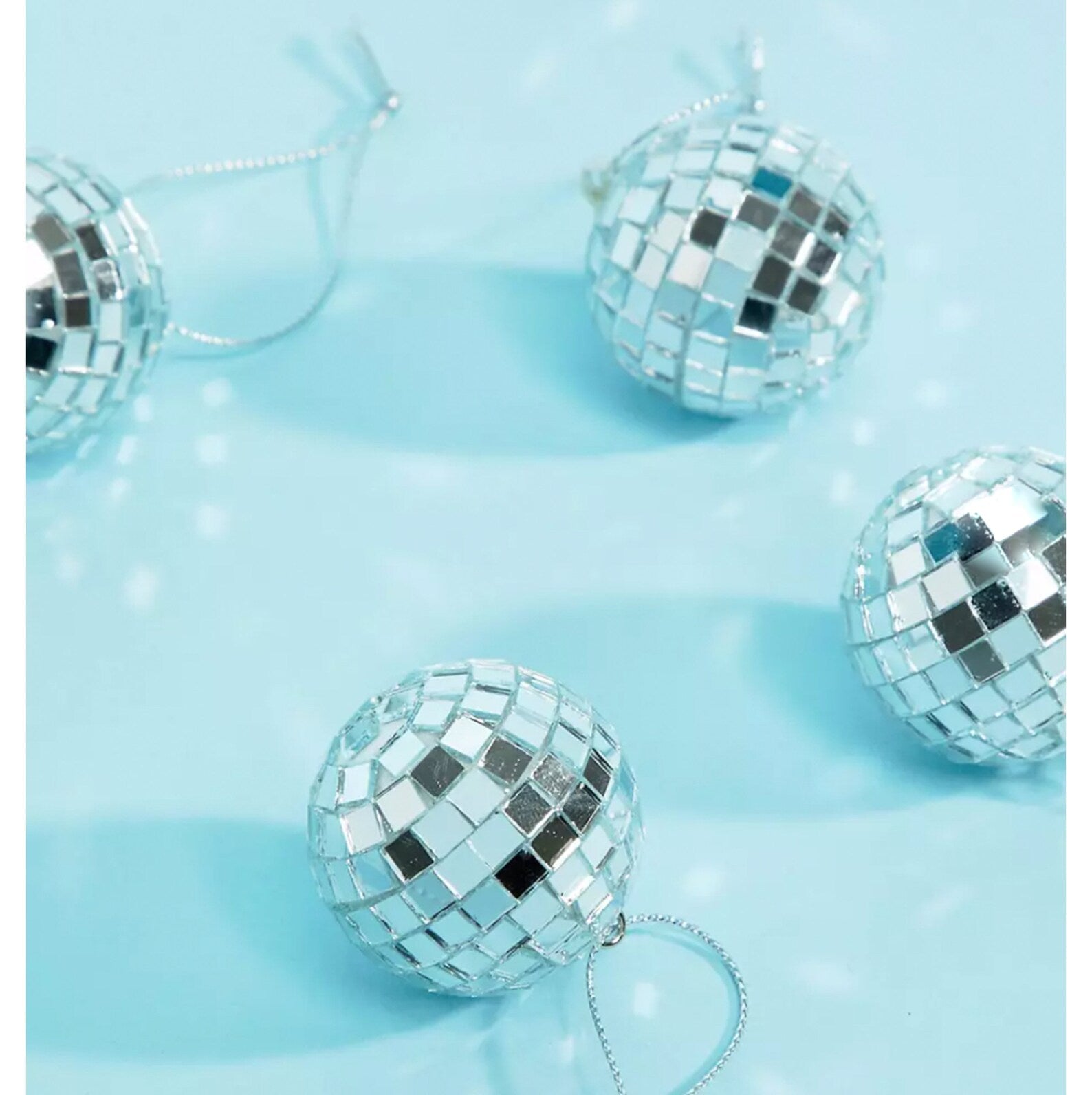 Shiny Mini Silver Disco Ball Ornaments – Mirrored Christmas Tree Decorations & Sparkling Holiday Party Decor